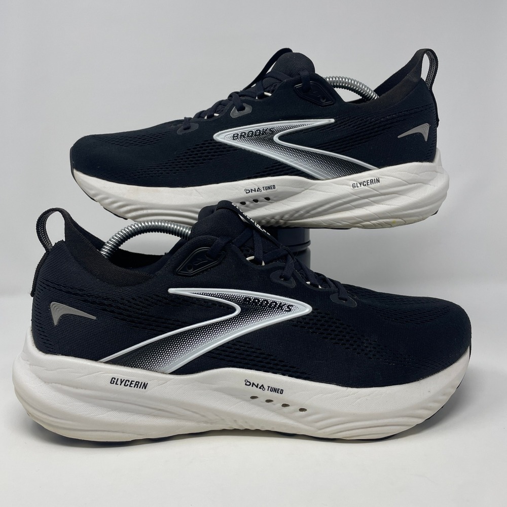 Brooks Glycerin 22 Men's Size 11.5 2E Running Shoes Black White Athletic Sneaker